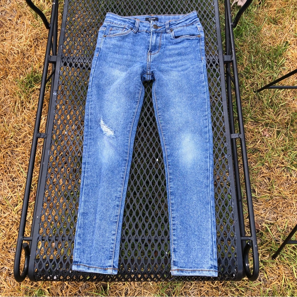 Hudson Skinny Distressed Blue Jeans 8